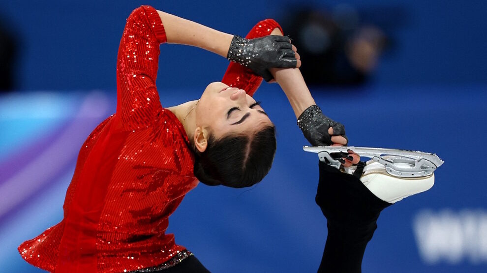    Аделия Петросян в короткой программы Олимпиады-2026 в Милане. Фото: REUTERS
