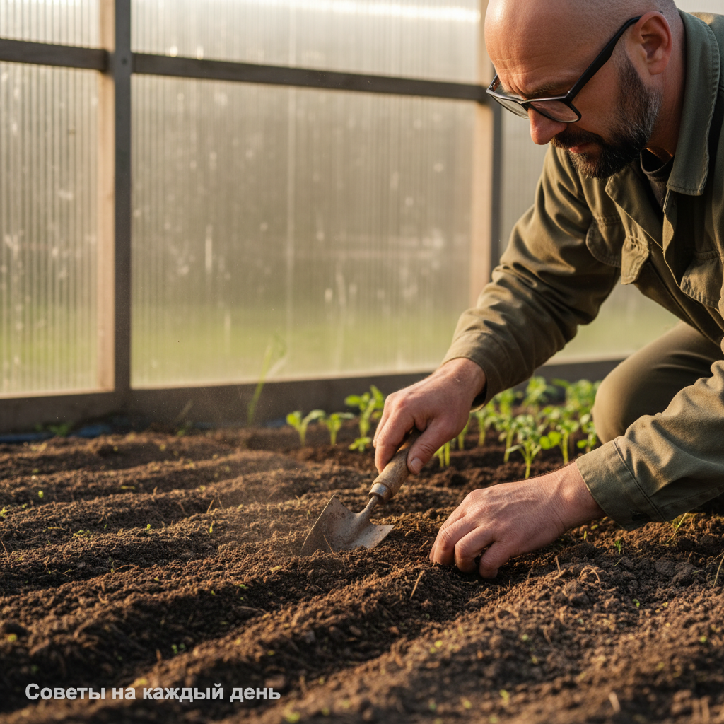 Неглубокие бороздки - всё, что нужно для старта посевной в середине марта.