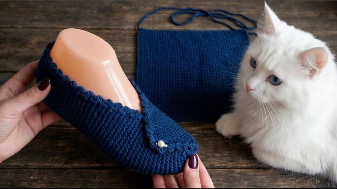 Тапочки‑следки из одного прямоугольника спицами: проще уже только купить… но мы же вяжем 🙂