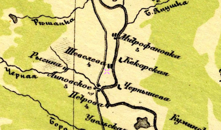 Карта Стрельбицкого издания 1919-1921. Восток. Фрагмент.