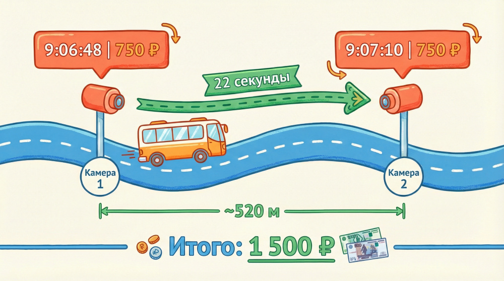    Реальный кейс из практики Верховного суда: автобус из Воронежа получил два штрафа за 22 секунды. ВС признал оба постановления законными