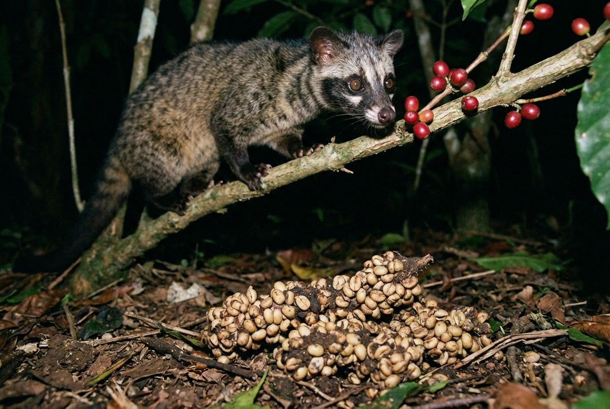 Мусанг делает кофе