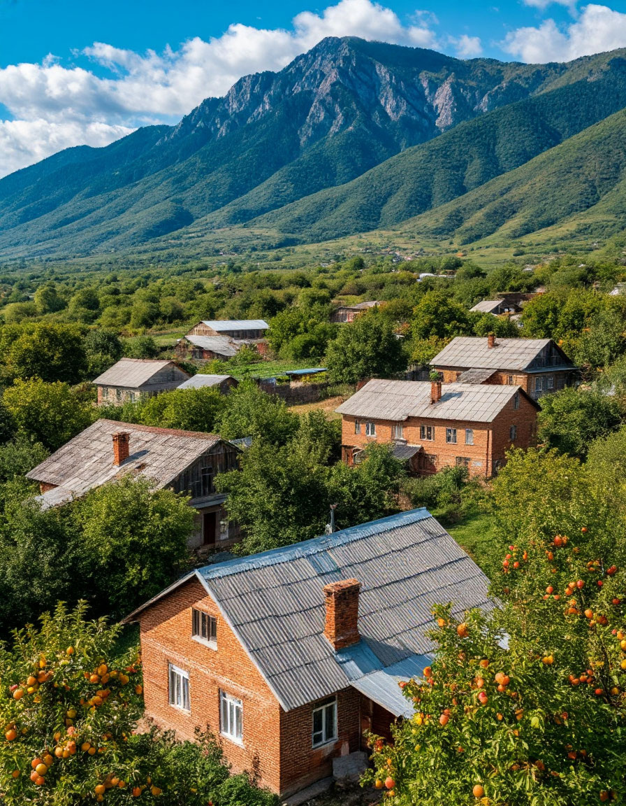 Дом под горой картинка создана ИИ