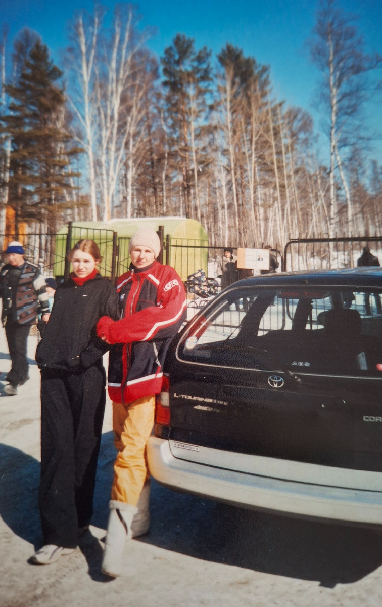 После лыжной прогулки.