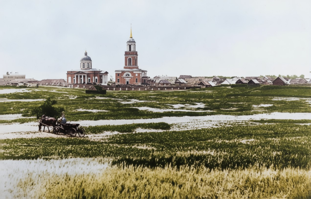 Дореволюционный Ставрополь на Волге. Реставрация старого фото.