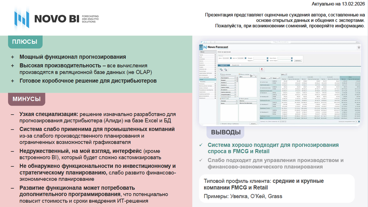 Novo BI. Краткое описание системы