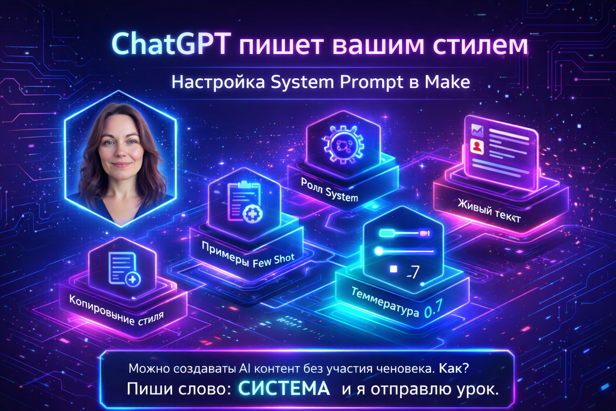 Make и ChatGPT: настраиваем System Prompt для авторского стиля Оксана Солдатова