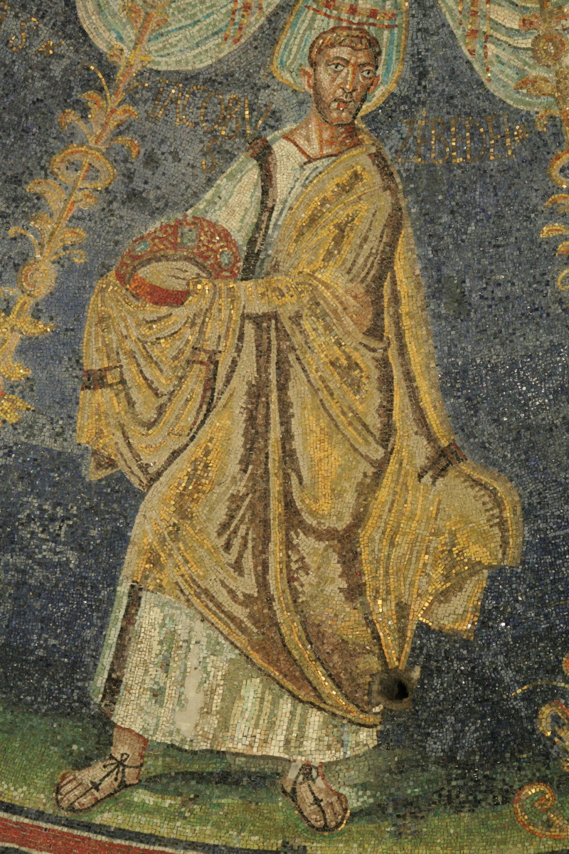 Святой апостол Иаков Зеведеев. 5 в. Мозаика. Баптистерий. Равенна. Италия.