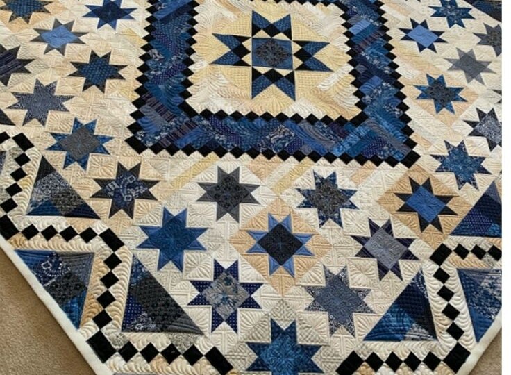 Одеяло из однотонного скрапа. Разбери квилт.