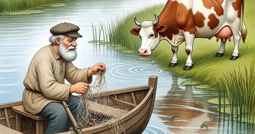 Как дед Фёдор и его корова Зорька на рыбалку ходили