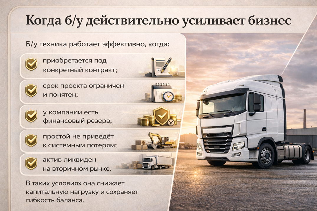 Когда лизинг б/у техники эффективен