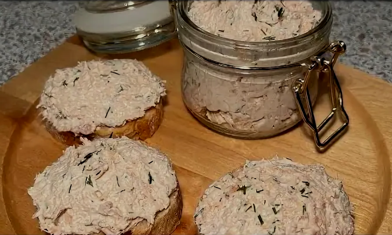 Намазка из консервированной горбуши