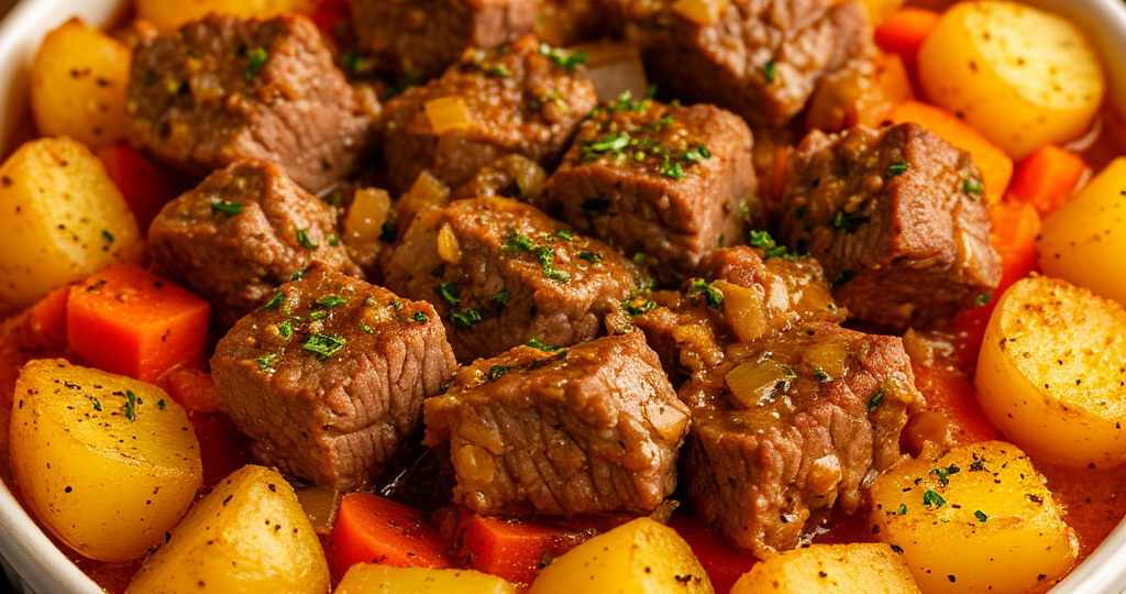 КАРТОФЕЛЬ ЗАПЕЧЕНЫЙ С МЯСОМ