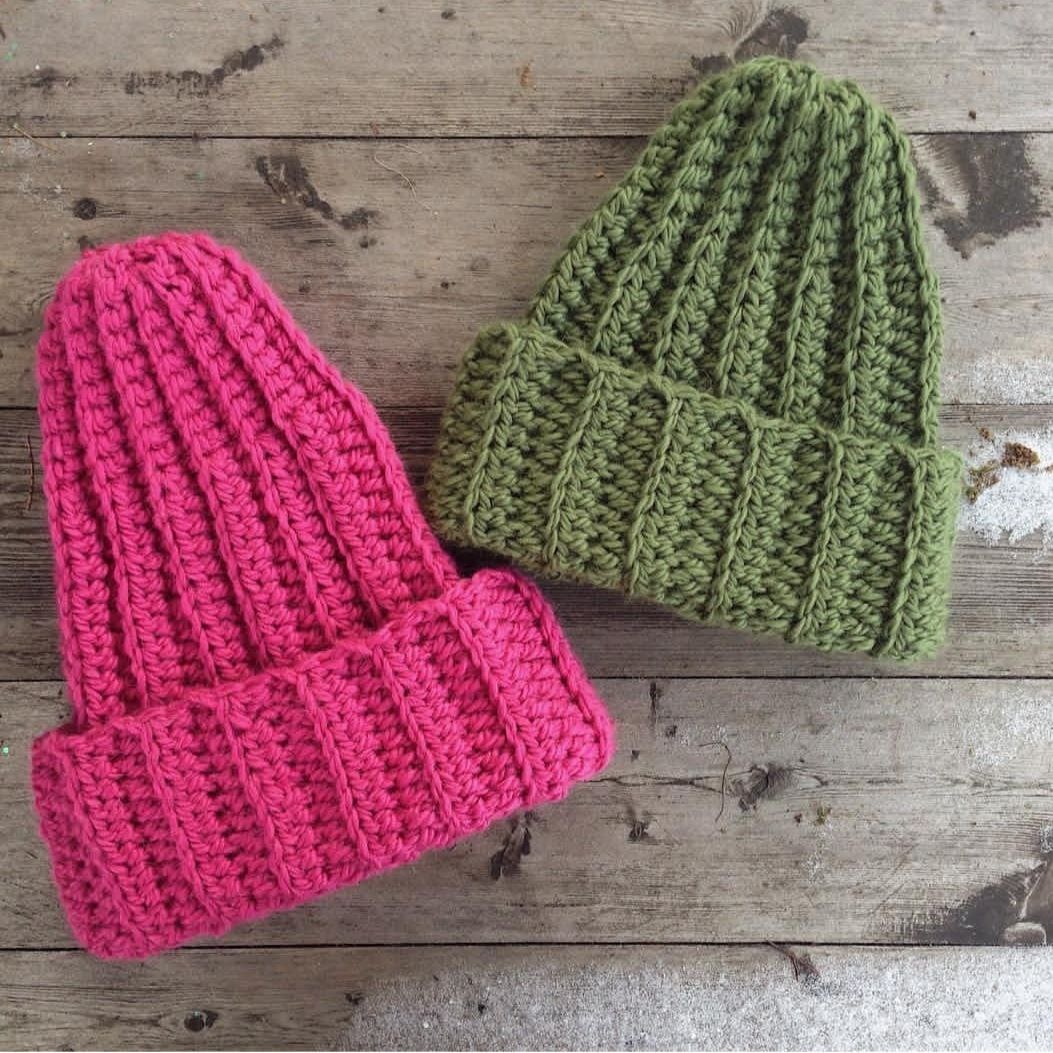 Шапки крючком из толстой пряжи