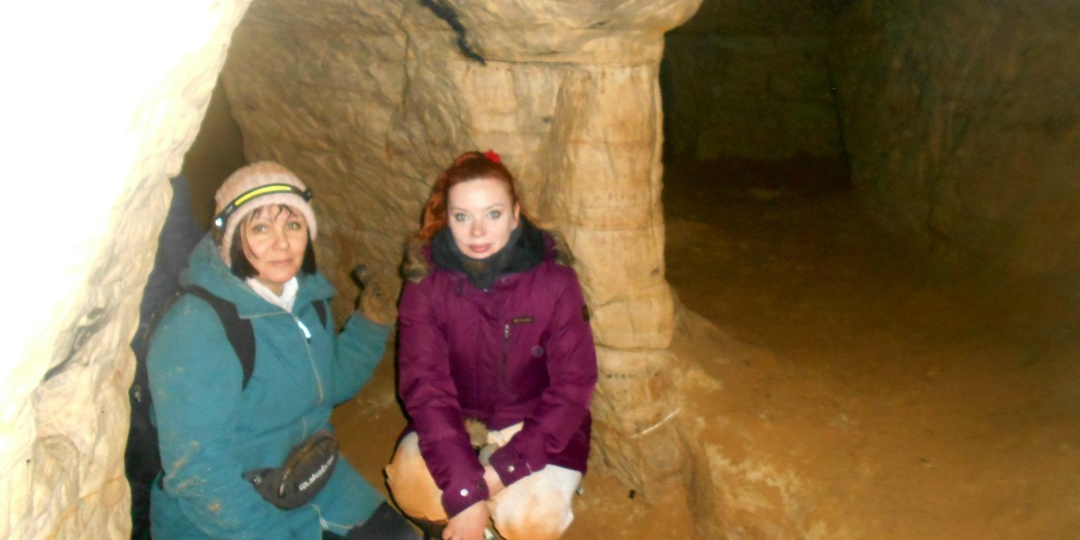 Зимний день в Саблино. Замерзший водопад. Пещера "Веревка".