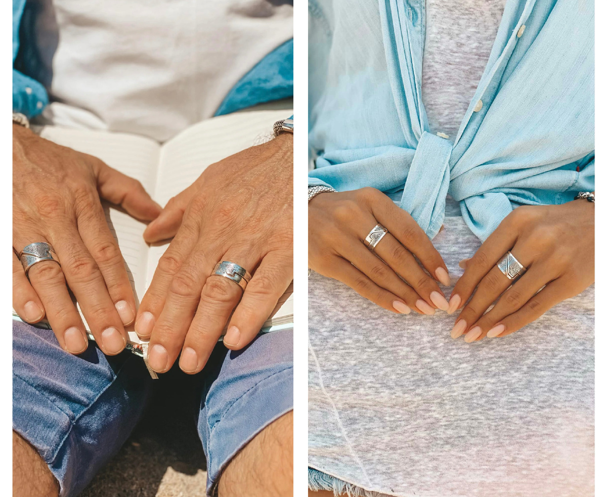 кольцо AROHA широкое и кольцо AROHA узкое