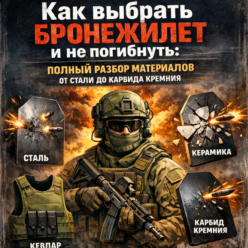 Полный гайд по бронезащите. Разбираем классы по ГОСТ (Бр1–Бр5), сравниваем сталь, керамику и СВМПЭ. Глубокий анализ: оксид алюминия vs карбид кремния, арамид vs полиэтилен. Советы по выбору комплекта, о которых молчат продавцы.