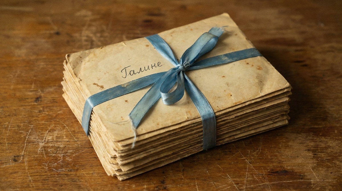 Я принесла связку и положила на стол между нами. Синяя лента лежала сверху, как печать на секрете.