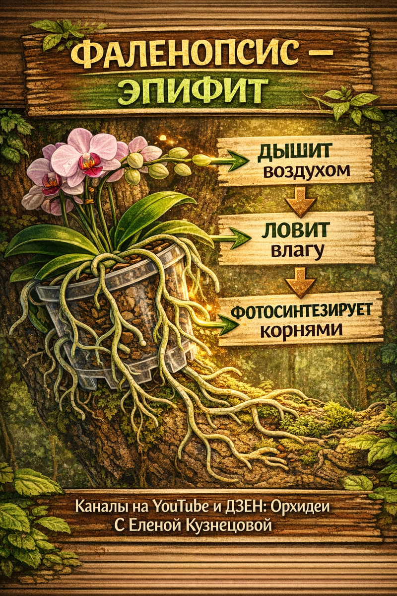 Орхидея фаленопсис - это эпифит. Орхидеи С Еленой Кузнецовой