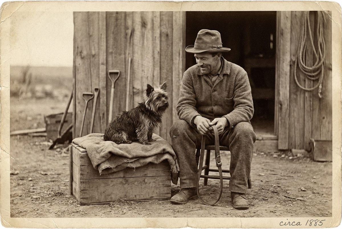 йоркширский терьер XIX века — историческая иллюстрация собаки викторианской эпохи