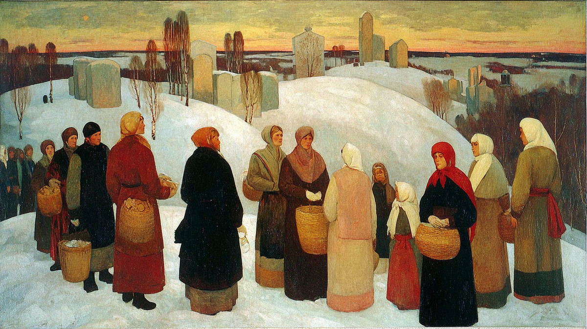 Мгновение, когда семьи собираются на пригорке — здесь начинается праздник и встреча поколений. Кого ты бы позвал с собой на такую Масленицу?