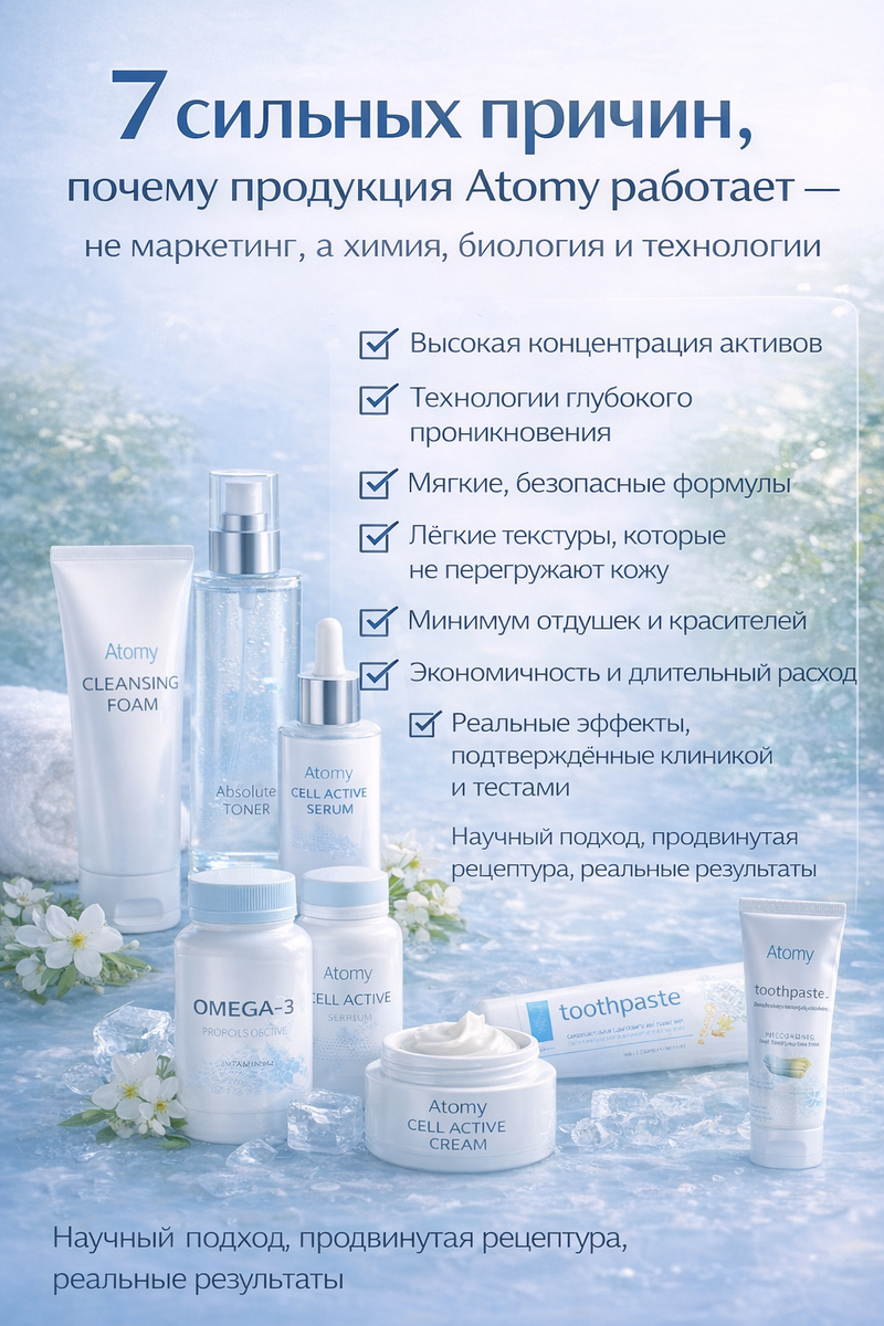 7 сильных причин, почему продукция Atomy работает — не маркетинг, а химия, биология и технологии