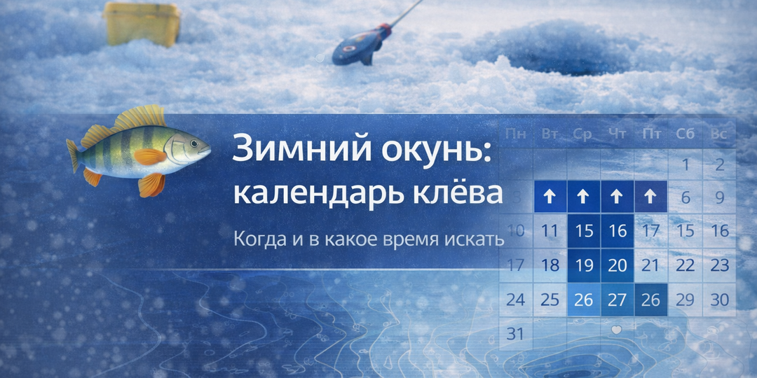 Зимний окунь: календарь клёва. Когда и в какое время искать.