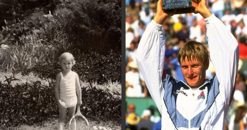    Евгений с детства не расставался с ракеткой