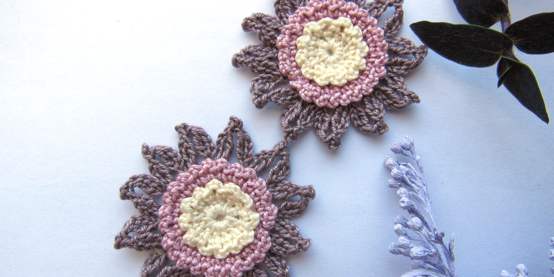 Цветочный мотив крючком. Мастер - Класс для начинающих