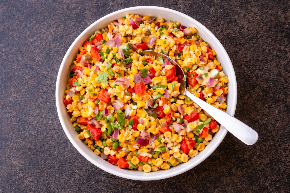 Салат “Сальса” из запеченной кукурузы