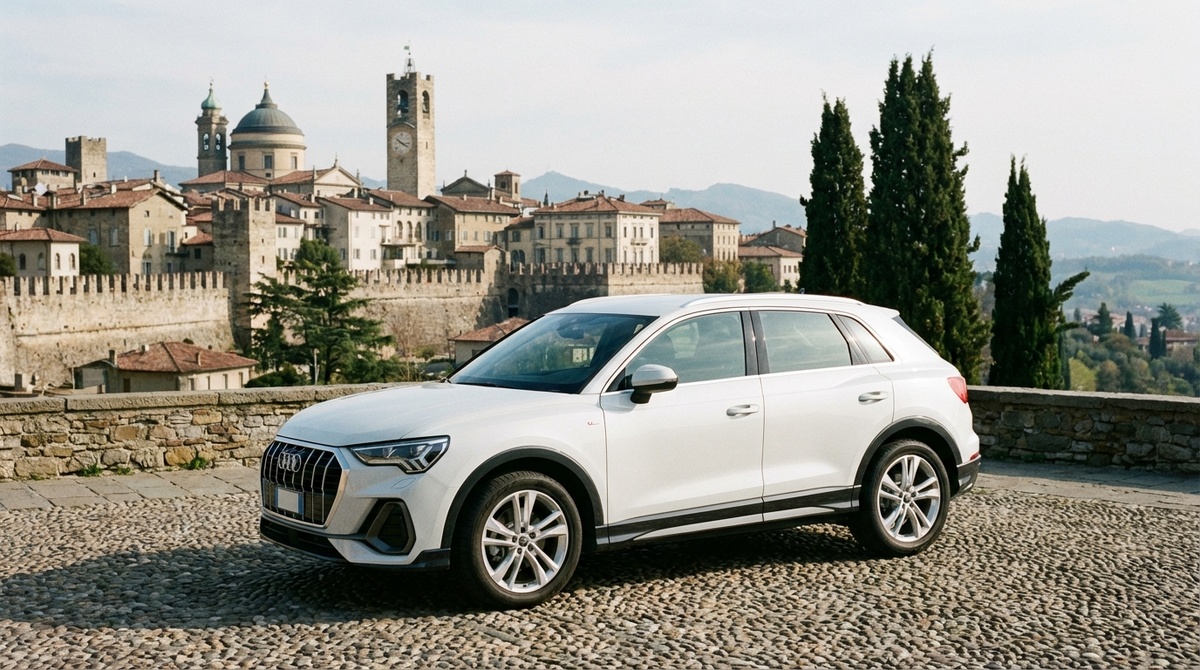 Автомобиль из проката на улицах Бергамо