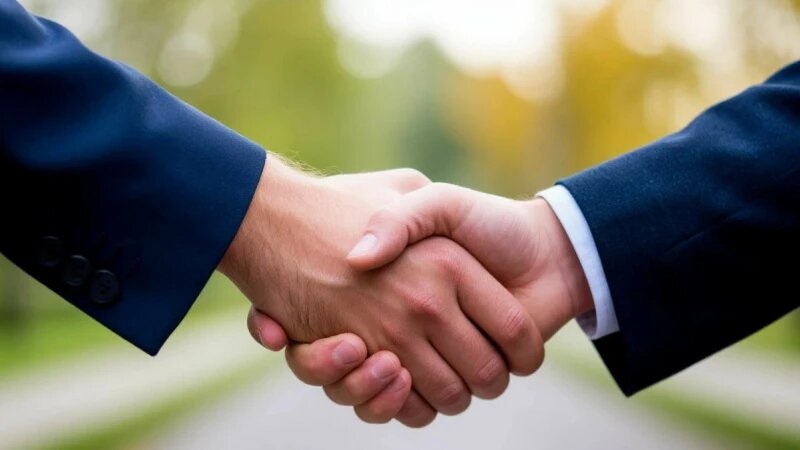     Мужчины пожимают руки. Рукопожатие Шедеврум / Altapress.ru