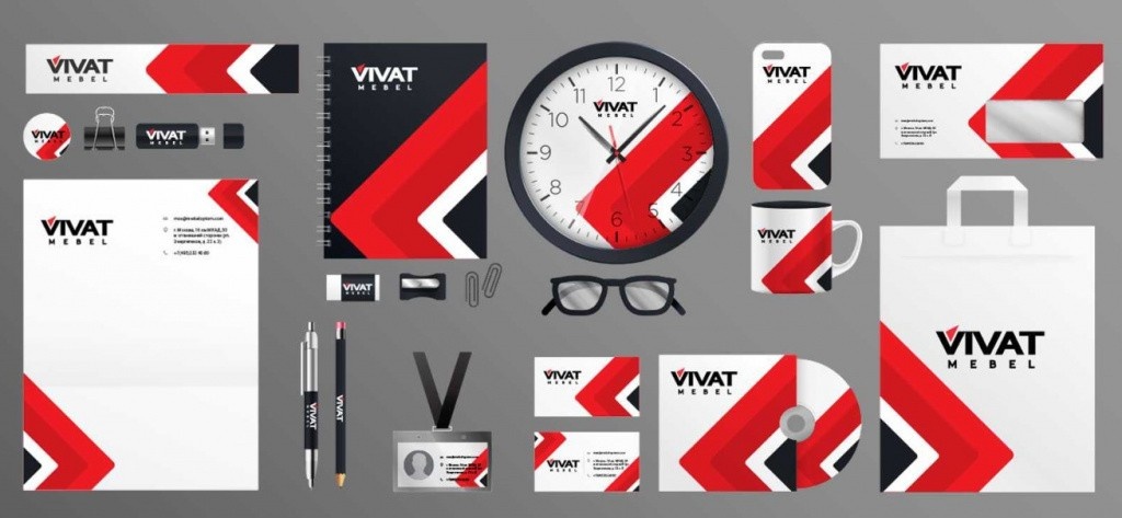 примеры фирменного стиля, логотипов и рекламных материалов