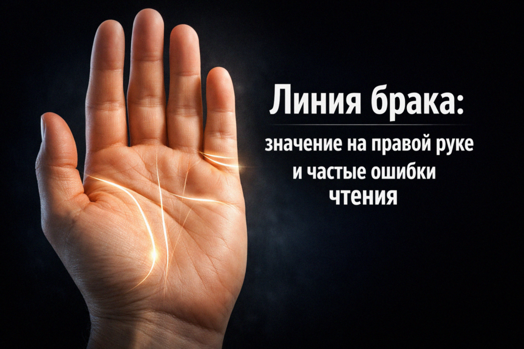    Объяснение значения линии брака на правой руке и распространённые ошибки в её интерпретации. admin