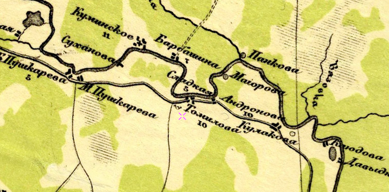 Карта Стрельбицкого издания 1919-1921. Восток. Фрагмент.