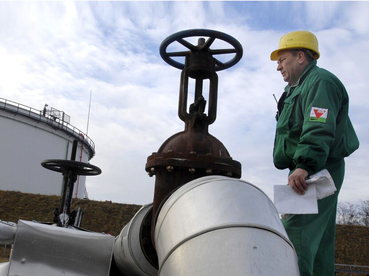    Инженер Венгерской нефтегазовой компании MOL проверяет приемную зону нефтепровода "Дружба" | © AP Photo / Bela Szandelszky