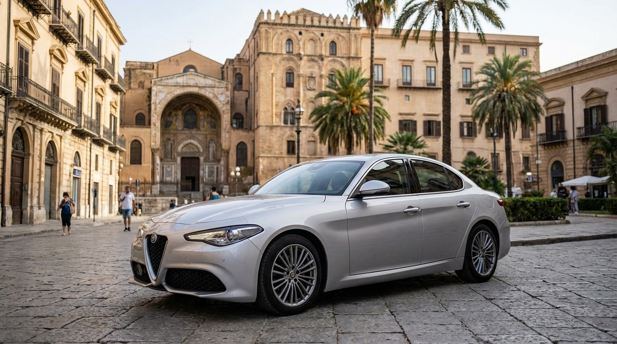 Автомобиль из проката на улицах Палермо