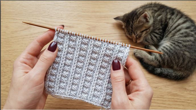 Выглядит сложно, вяжется быстро: объёмный эластичный узор спицами за 4 ряда (схема внутри)