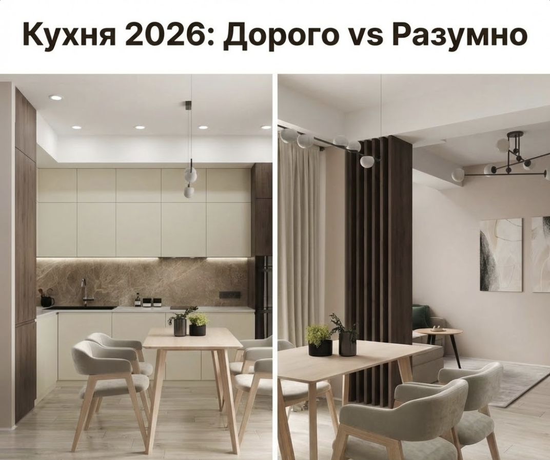 Современный дизайн кухни 2026 года в светлых тонах с продуманной эргономикой.