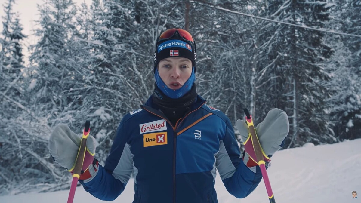    Кадр видео канала Johannes Høsflot Klæbo/www.youtube.com/watch?v=D_hlp-buPhA