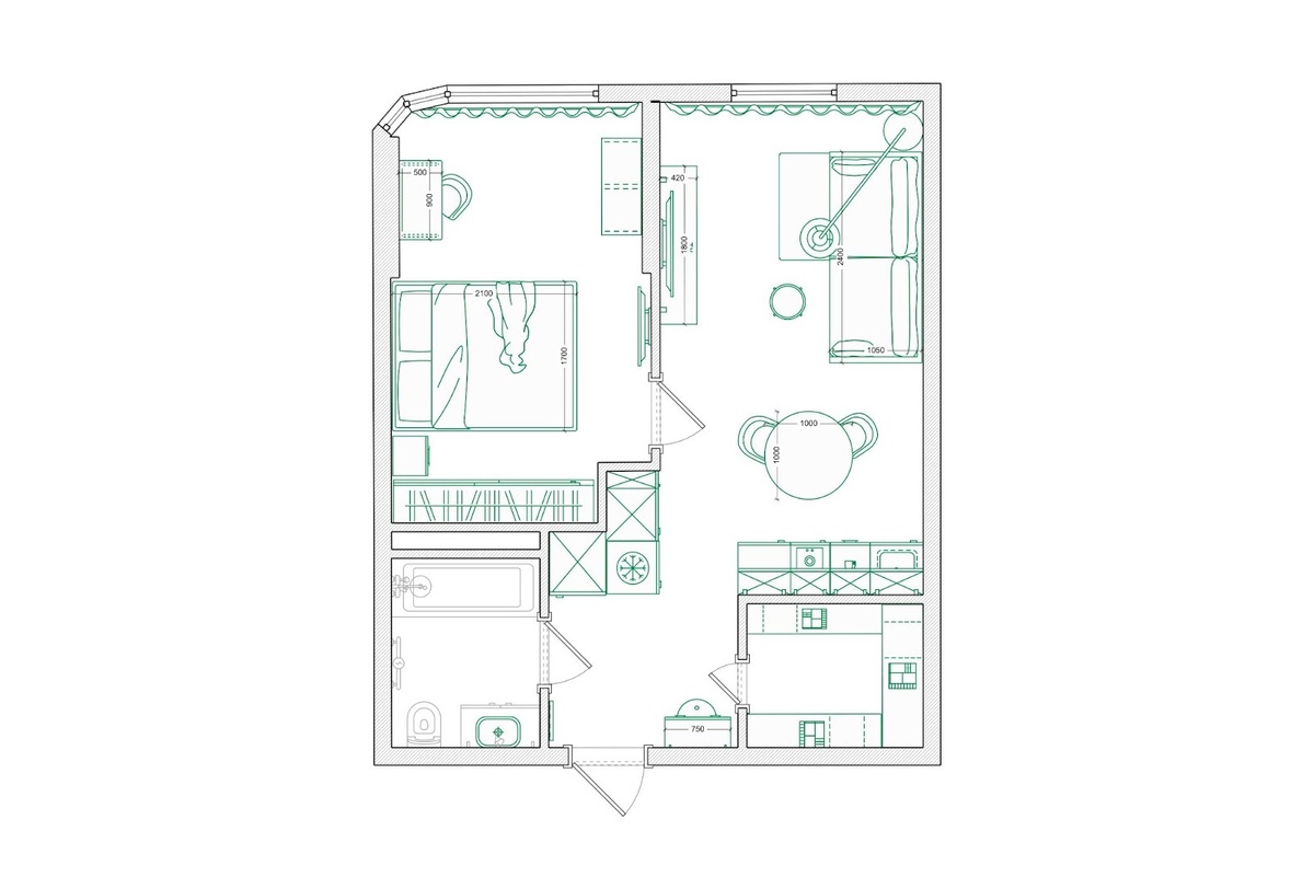 Планировочное решение и расстановка мебели