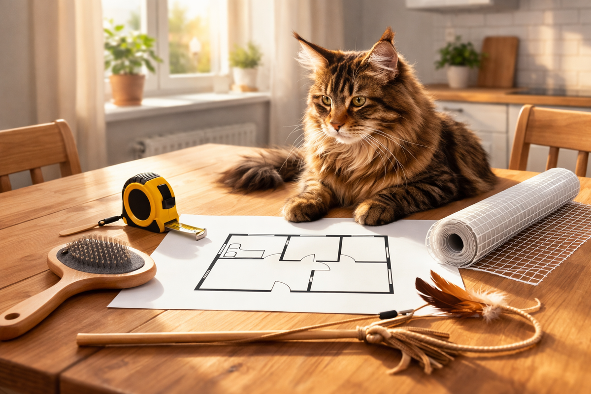 Домашняя подготовка к мейн-куну: зоны, уход, игры и безопасность без выгула