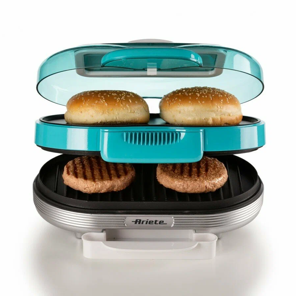 Аппарат для приготовления гамбургеров Ariete 205/01 Party Time 00C020501AR0, 1200 Вт, синий