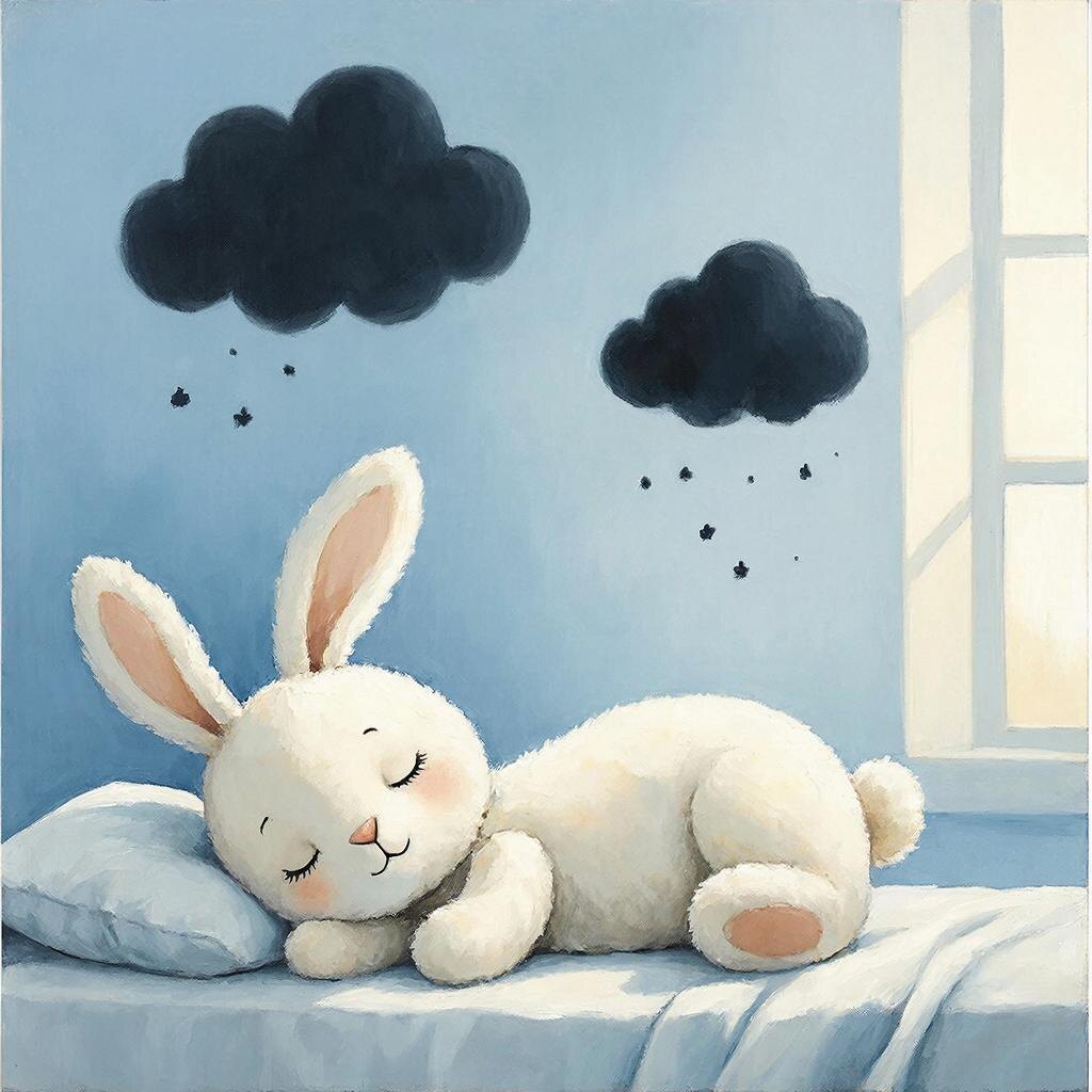 А заяц лежал на подушке