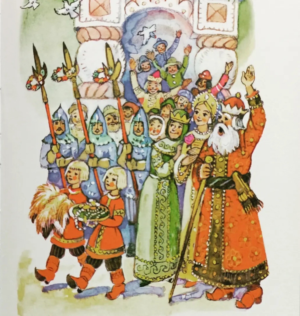 Иллюстрация к русской народной сказке,   художник Л. Владимирский