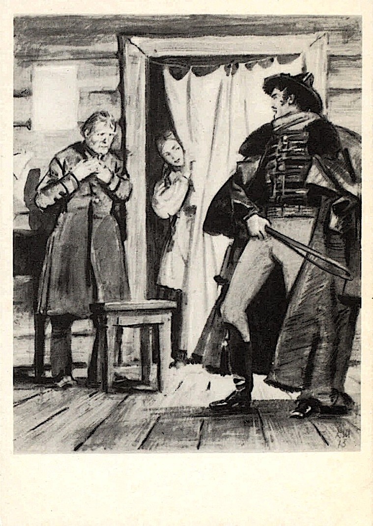 Д. А. Шмаринов. Иллюстрация к повести А. С. Пушкина «Метель», 1937 год