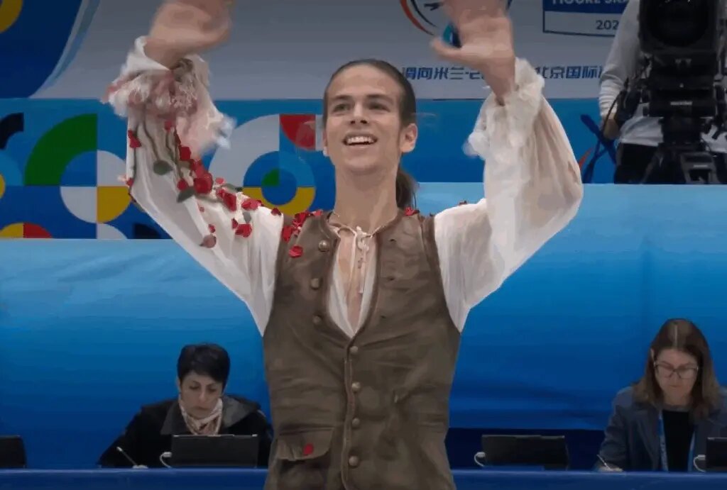    Выступление Петра Гуменника на чемпионате России. Фото: стоп-кадр из эфира Первого канала