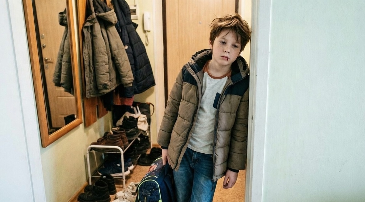 Он стоял странно. Чуть согнувшись, как будто берёг что-то под рёбрами. Когда снимал куртку — двигался осторожно, медленно. Так двигаются, когда больно.