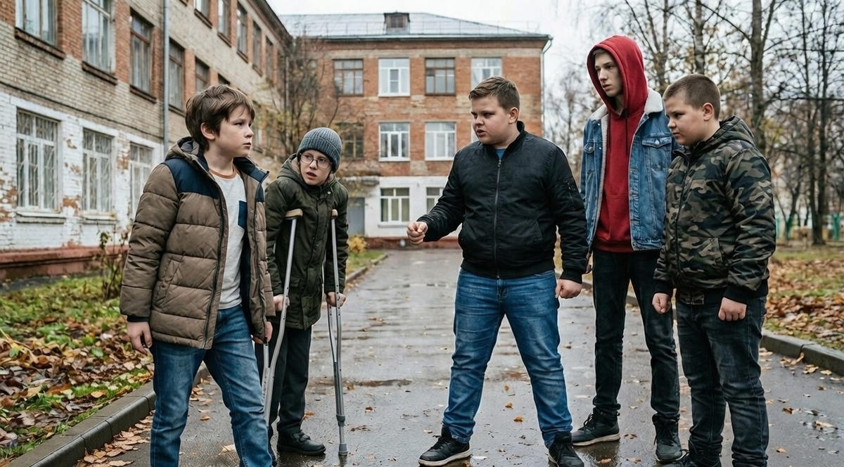 – Когда они подходят к Пете, Лёша все время встаёт перед ним. И получает.