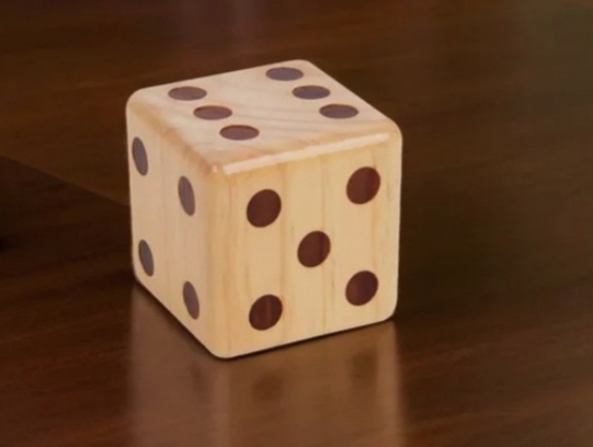 Картинка для обложки. Симметричный игральный кубик.